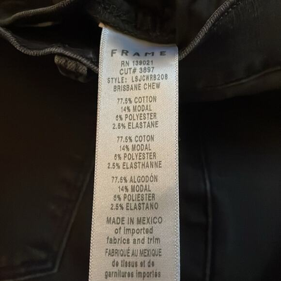 Frame Skinny Jeans Le Skinny De Jeanne Black Frayed Hem Modal Blend 29x28.5 Soft - Picture 6 of 7
